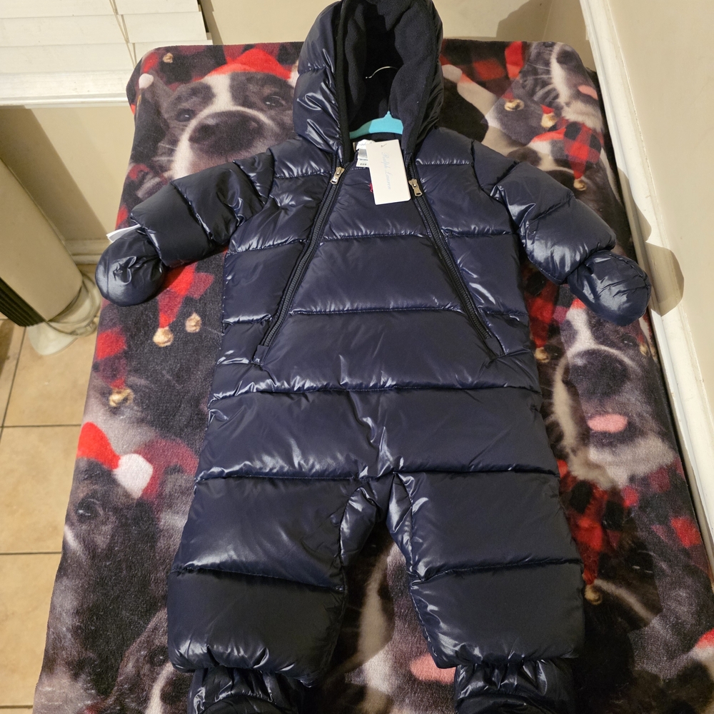 Ralph Lauren Baby Dark Blue Puffer Snow Suit